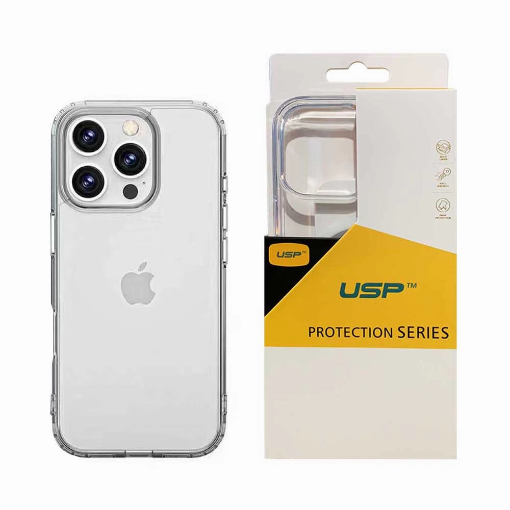 Scratch Resistant Usp Case For Iphone 16 Pro Clear Rock Shockproof Case