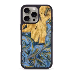 Water Resistant Iphone 16 Pro Max Wood Phone Case - Jacoby (Teal & Gold, 776556)