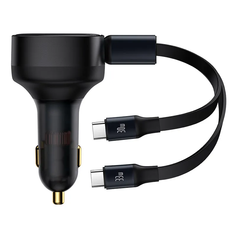 Portable Charger Car Charger Car Charger Baseus Enjoyment With Cable Usb-C, 33W (Black)-C00035500111-00