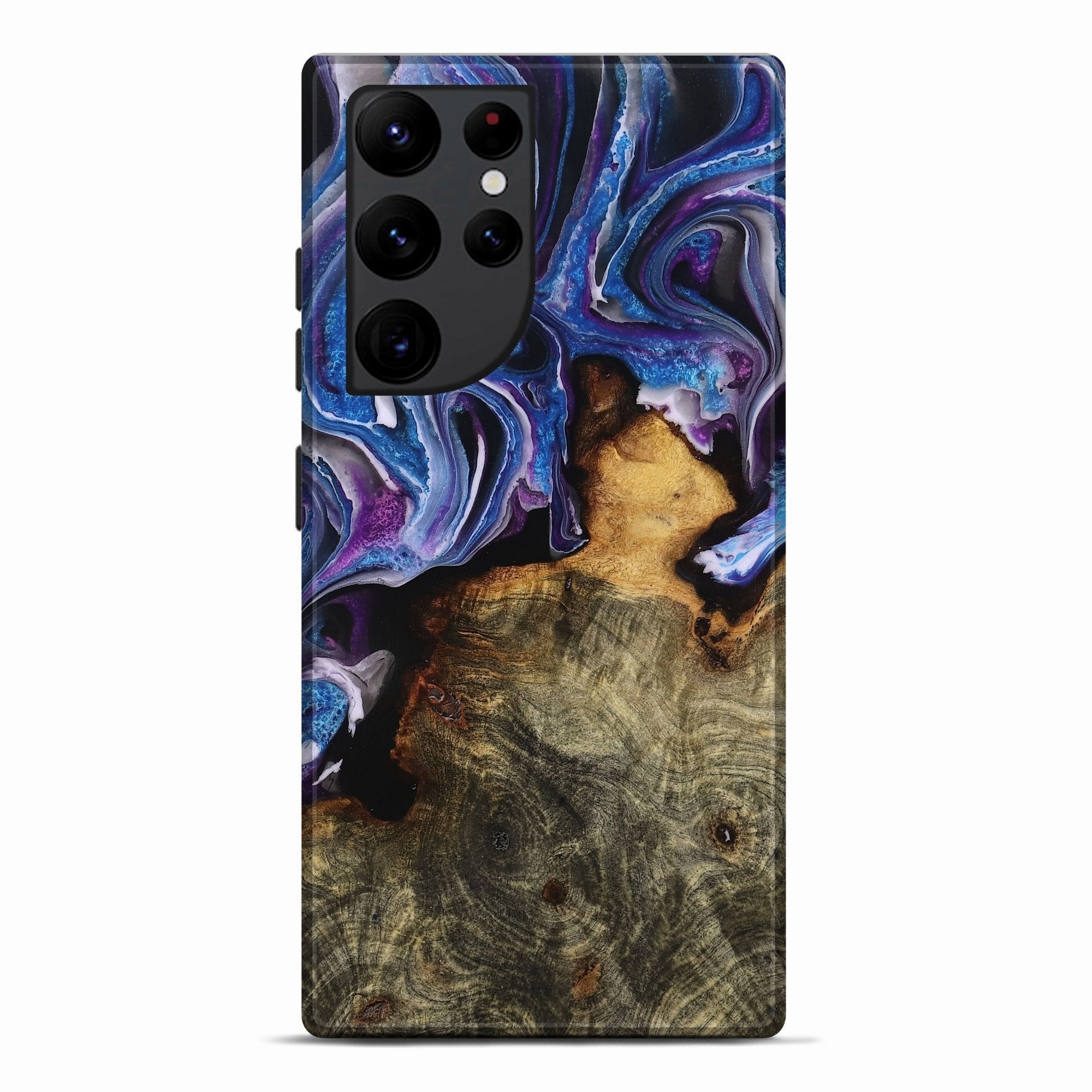 Galaxy S22 Ultra Wood Live Edge Phone Case - Johan (Purple, 776925) Anti Glare Film Ultra Clear