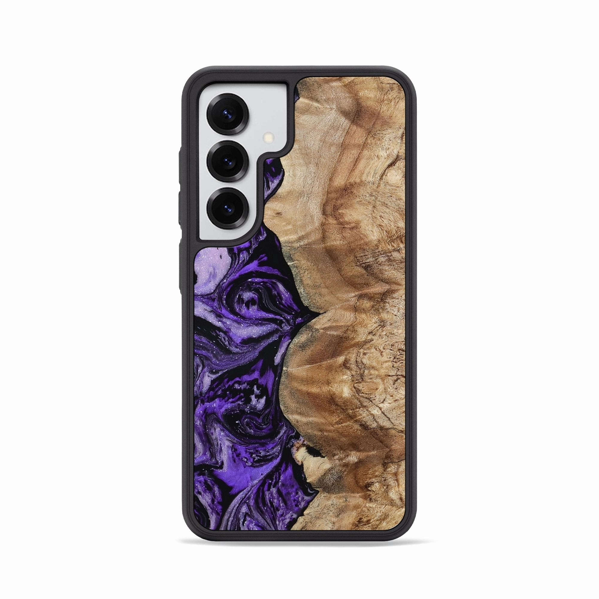 Galaxy S25 Wood Phone Case - Marco (Purple, 780497) Anti Glare Protective Cover