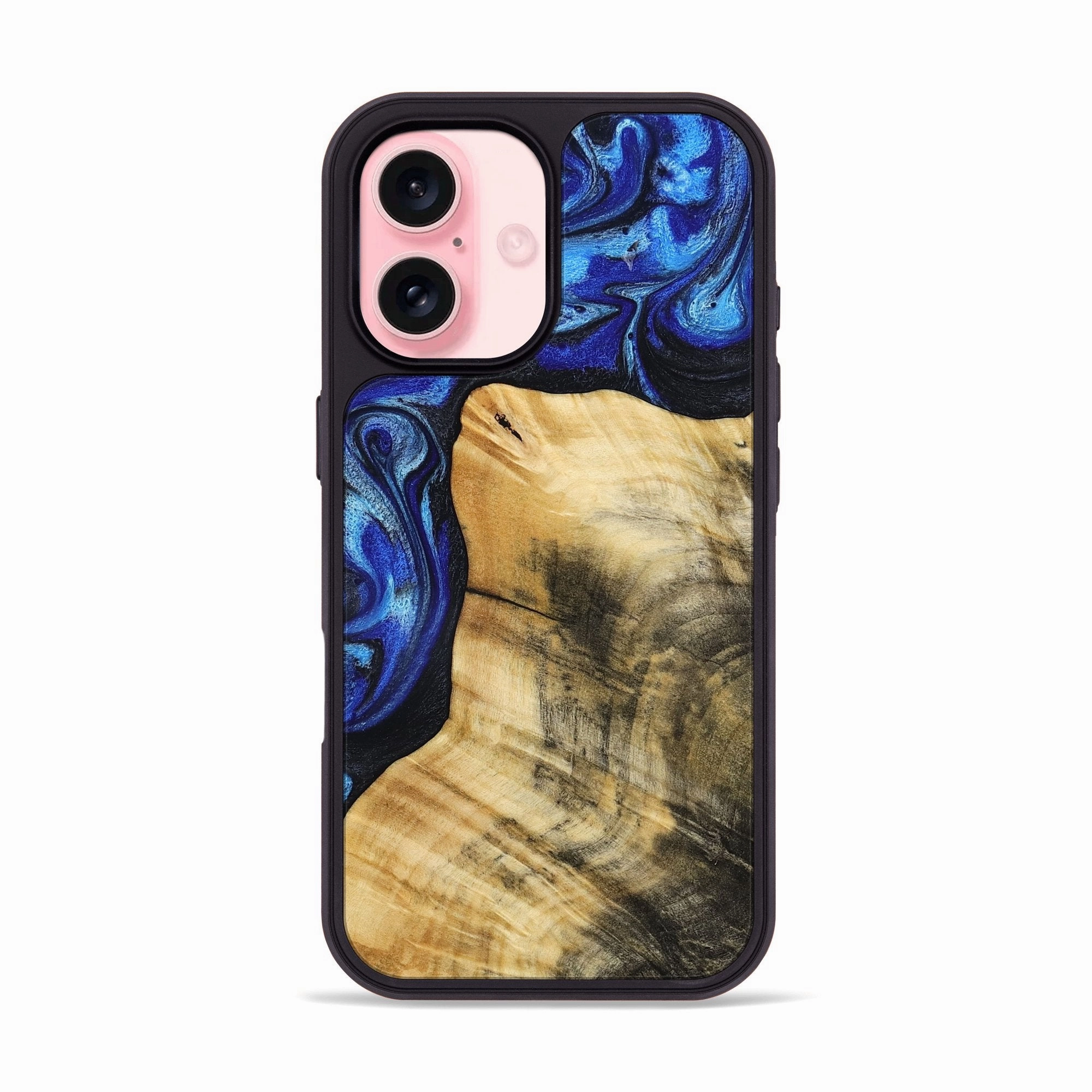 Anti Scratch Shield Crystal Clear Iphone 16 Wood Phone Case - Leta (Blue, 771192)