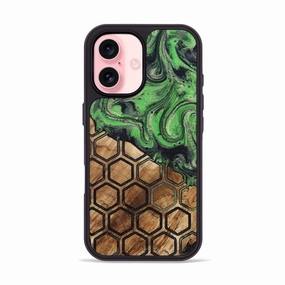Iphone 16 Wood Phone Case - Monika (Pattern, 775381) Edge to Edge Protection Anti Fingerprint Shield