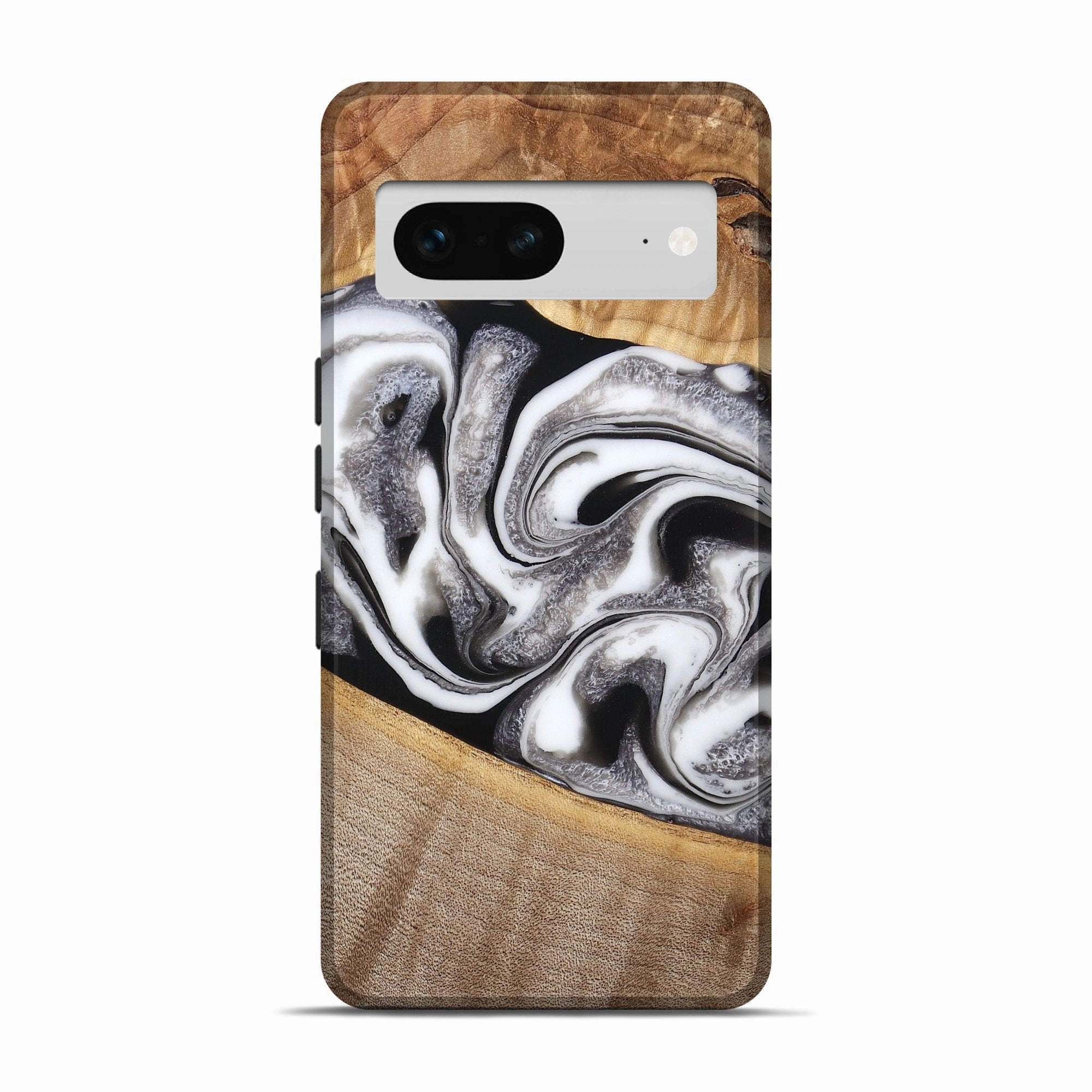 Anti Finger Stain Pixel 7 Wood Live Edge Phone Case - Marquez (Black & White, 776874)