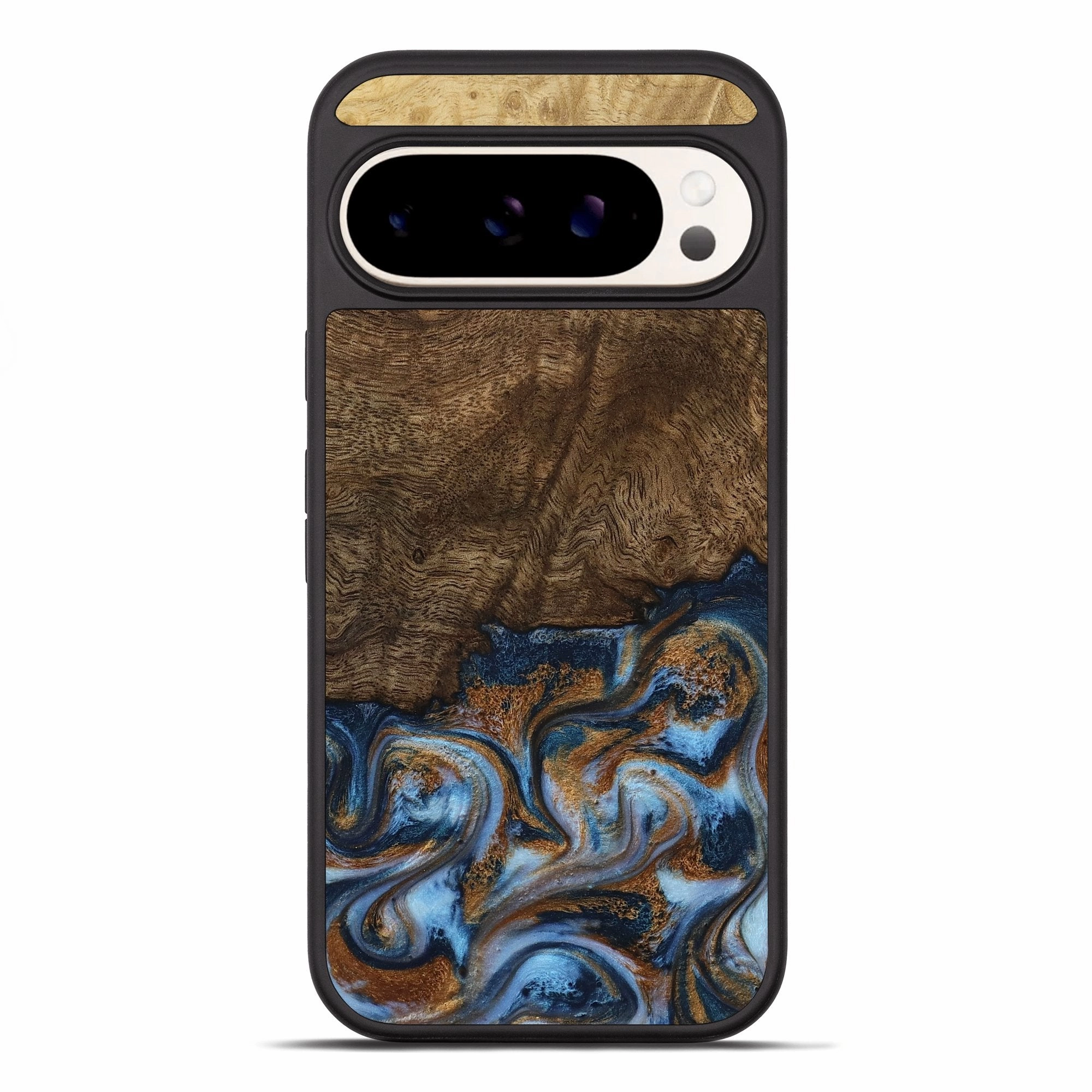 Pixel 10 Pro Xl Wood Phone Case - Alison (Teal & Gold, 780168) Anti Dust Film