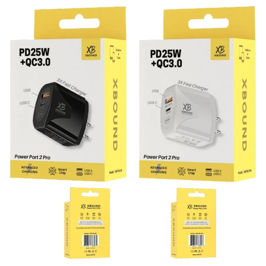 Convenient Charging Xbound Powerpro 25W Dual Port Usb C Pd Wall Charger